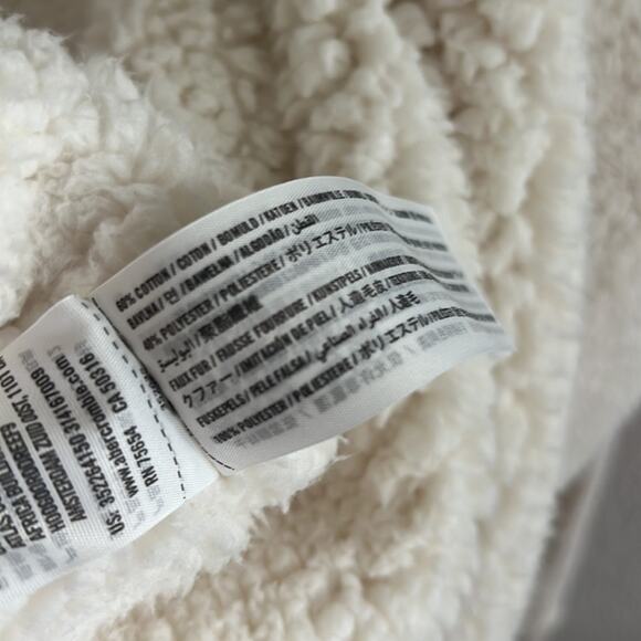 Hollister Sherpa Open Front Cream Neutral Sweater Lounge Cozy Comfort Large - Picture 6 of 9